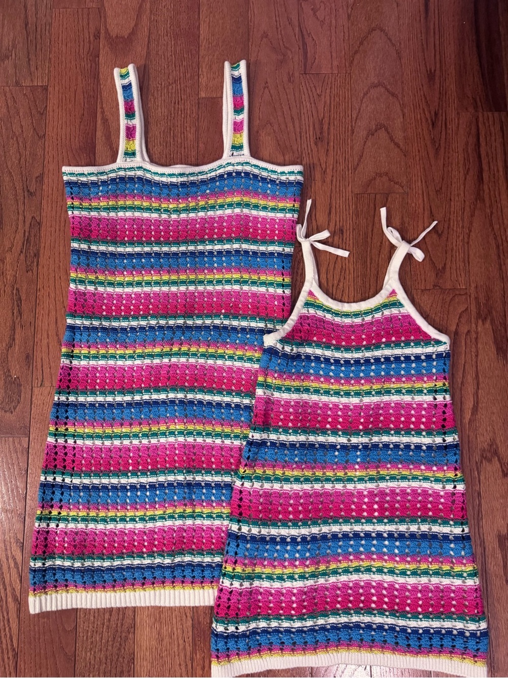 Mommy and me Gap set!! Striped Crochet Tank Dresses in Pink, Blue & Green